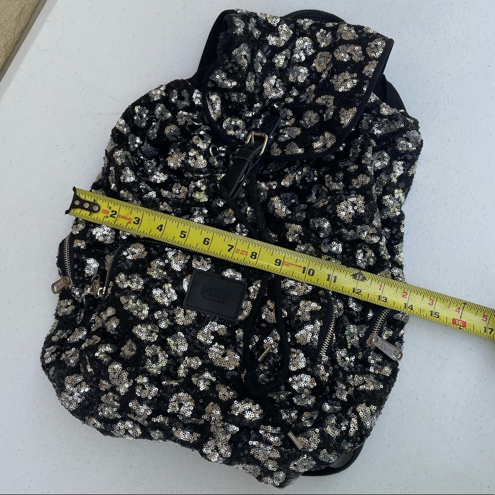 Victoria’s Secret Pink Bling Backpack Sequin Leopard Travel Bag Cheetah Animal - Picture 14 of 14
